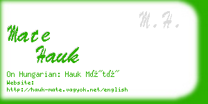 mate hauk business card